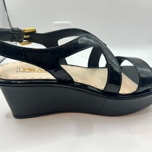 Prada Platform Sandals in  patent leather.  Size 7.5. In preloved perfection